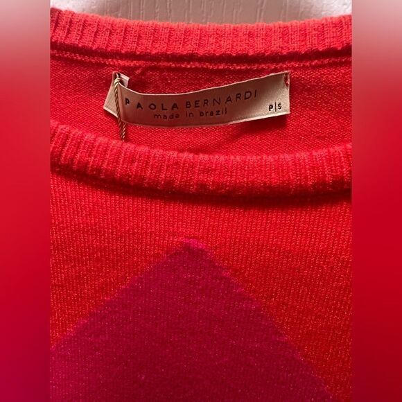 paola bernardi Argyle Sweater Geometric Pattern Pullover Knitwear size S NWT$489 - Picture 4 of 5